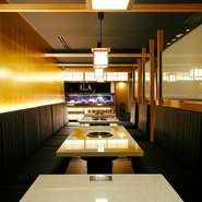 半個室は2名様～・人数に併せて仕切りを設けて調整いたします