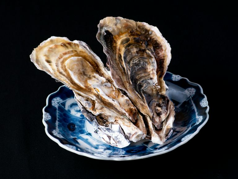 コース料理のお楽しみ、旬を味わえる『今日の選べる前菜 殻付きカキ』