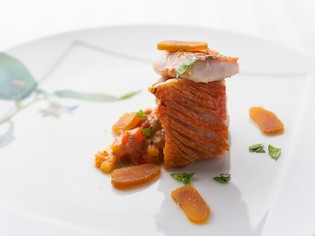 泉州産の鮮魚や野菜、和歌山湯浅の紀州鴨、自家製付け合わせ