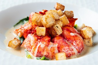 良質の活オマールエビを、エビの旨みが凝縮されたソースで堪能する『オマールエビのフリカッセ』