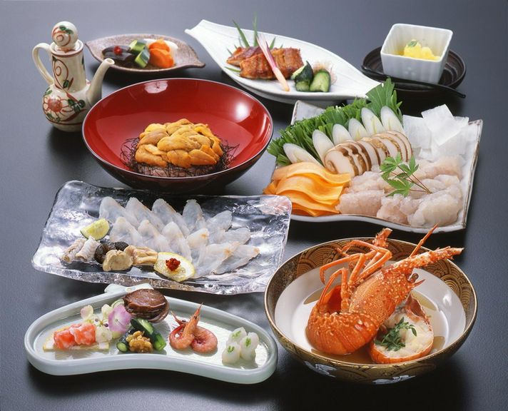 『おこぜ鱧しゃぶのコース』に使われる「鱧・おこぜ・ウニ」