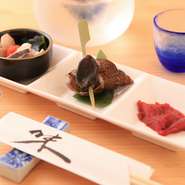珍しいサメの心臓が美味。日本酒によく合う彩り豊かな『前菜盛り』