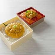 当店一番人気のミョウバン不使用、無添加生うに丼をテイクアウトで。