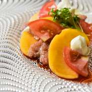 鴨と桃の洋風焼き