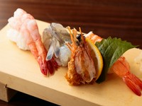 甘み＆ボリュームともに大満足。旨さにとろける『えび三昧（えび・天使の海老・北海道甘えび）』