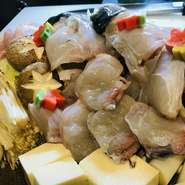 小鉢・鍋・造り盛り・〆の雑炊・デザート