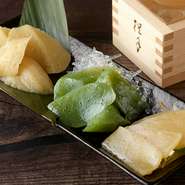 本日のこんにゃく刺3種盛り