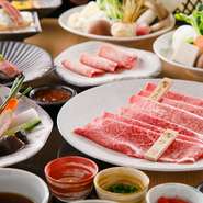 馬喰ランチ〔しゃぶしゃぶ〕又は〔すき焼き〕