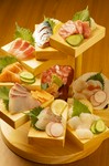 10種類のお刺身が4貫ずつ