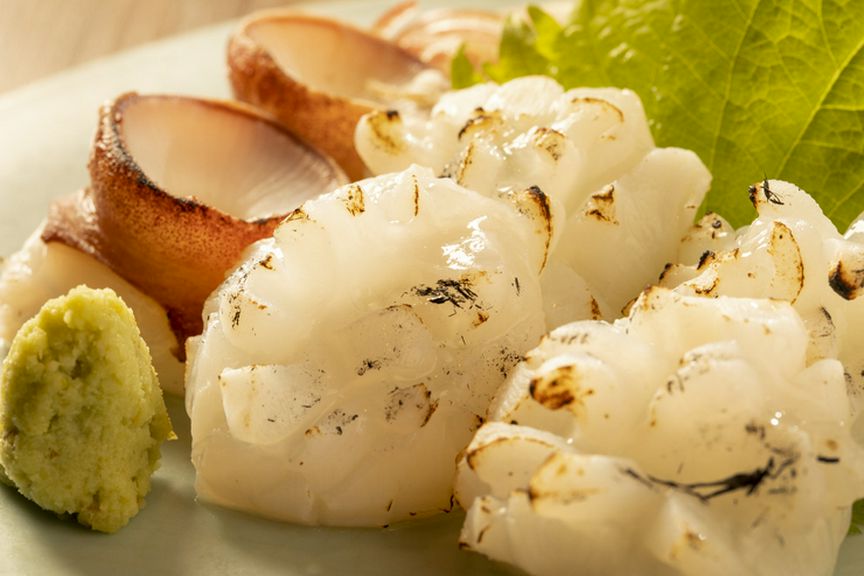 活たこのわら炙り