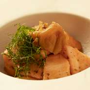 脂ののったにしん燻製炙り津軽味噌添え