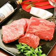岩手県産の前沢牛、希少価値花巻黒ぶだう牛、短角牛、四元豚など