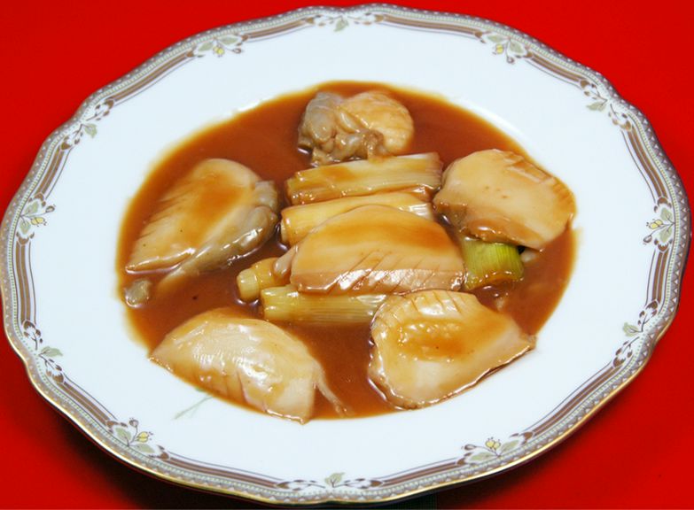 アワビの厚切り醤油煮