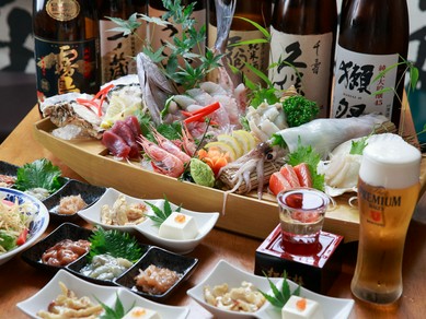 豪華な料理と厳選日本酒の充実コース『別格！　さかまる宴会』※前日までに要予約