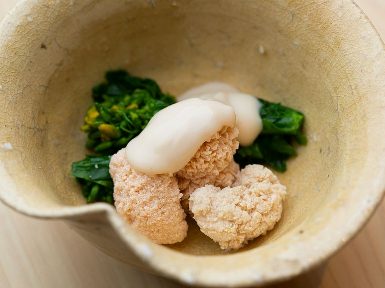 鯛の子　鯛の白子のソース