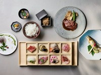 奥美濃古地鶏つみれ茶碗蒸しやお魚とお肉のメインディッシュなど豪華食材のフルコースのランチです。
