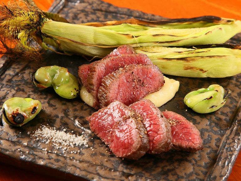 コースの一品『ひとまい牛のロースト』