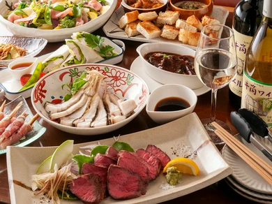 夏のご宴会にオススメ!! 少人数から団体様まで 2時間飲放題付(L.O.30分前)ご宴会コース!!お一人様5500円～