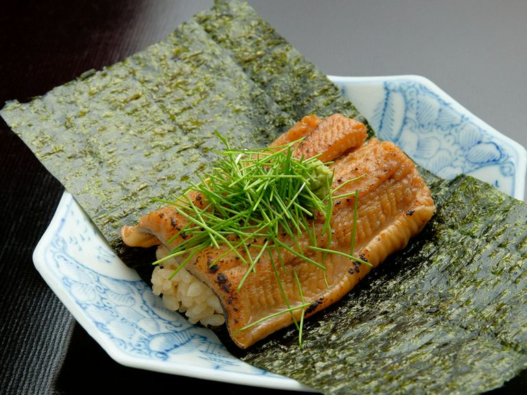 煮あなご手巻き寿司