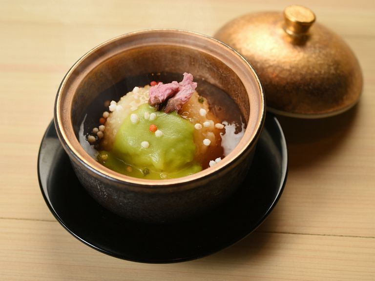 《蒸し物》ゆり根万寿・桜蒸し