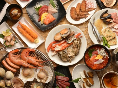 120分食べ放題!屋内で海鮮BBQが楽しめるお店♪