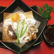 たらの白子を大葉で巻いて天ぷら！サクッと　とろーりとした食感です！