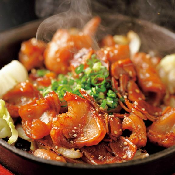 馬ホルモン鉄板（味噌・醤油）