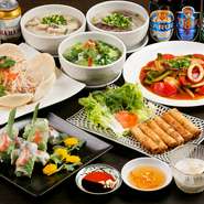 みんな大好きベトナム料理は女子会やプチ宴会に最適。しかもこの店には、コース料理が3種類あり、飲み放題も付けられます。手軽な値段でお腹いっぱいになるので、楽しい食事会になること請け合い。