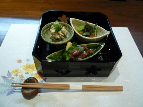 コース料理より春の先附前菜三種