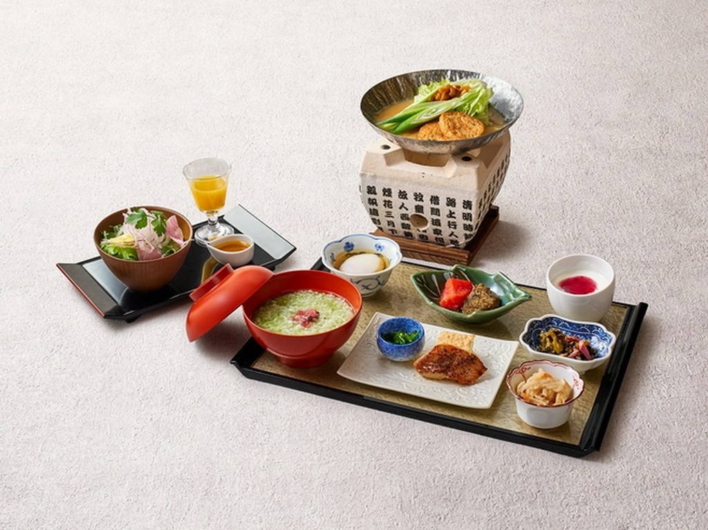 冷やし抹茶粥の京朝食　～ご飯のおともを添えて～