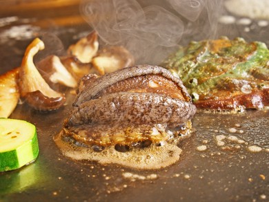 【活け鮑コース】スペシャリテ★特選黒毛和牛A5フィレと活け鮑の鉄板焼き ★当日はお電話ください◎ 