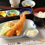 天然車海老の海老フライ定食
