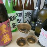 料理に合わせて選び抜いた、6種類の日本酒をラインナップ