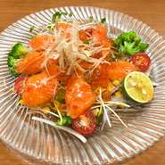 サーモン、イクラのカルパッチョ