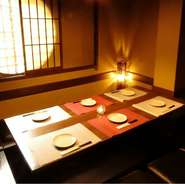 少人数から最大60名様までお寛ぎ頂ける完全個室空間がございます！広々とした掘りごたつ個室や、ゆったりした隠れ家個室など種類豊富。