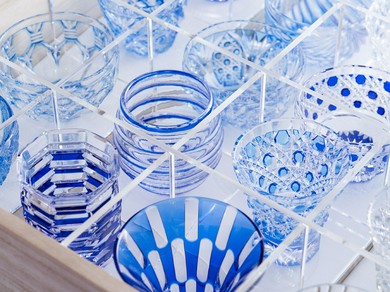 入店後、自分で選ぶことができる江戸切子