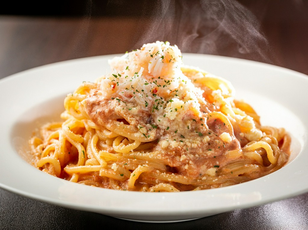 蟹身・旨みたっぷり！もちもち贅沢な『紅ズワイガニのトマトクリームパスタ』