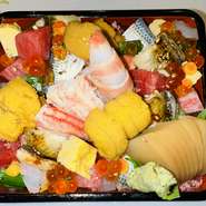 特選ばらちらし、茶わん蒸し、汁物