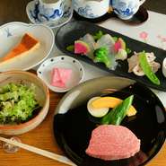 和の趣溢れる空間でいただく、華やかなコース料理。普段使いのデートから、誕生日など特別な日のデートまで、さまざまな場面で活躍してくれます。また京都旅行の思い出に訪れるのもオススメです。