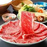 先付、造り 又は 天ぷら、和牛肉(日本橋 日山 特撰)、野菜、越中氷見うどん 又は ご飯、お食後