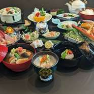 先付
前菜
吸物
造り
治部椀
焼物
酢物
食事
食後