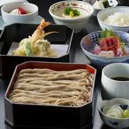 ・先付
・そば
・天ぷら
・お造り
・ご飯
・味噌椀
・香の物
・お食後