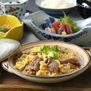 ・先付
・お造り
・牛肉の柳川風
・ご飯
・味噌椀
・香の物
・お食後