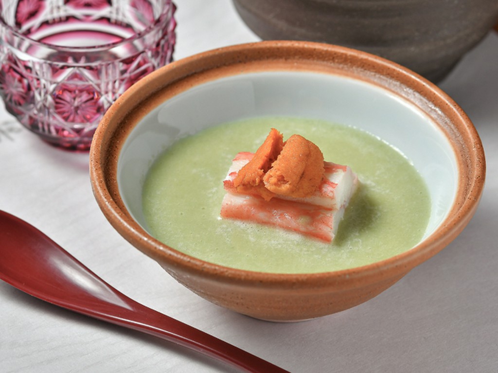 蟹と空豆の寄せ蒸し