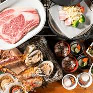 羅臼産ホッケ、生タラバガニなどの魚介や、野菜、特選肉など北海道各地で獲れた、新鮮な食材を中心に常時厳選して仕入れが行われています。北海道の新鮮な魚介を豪快に炭火焼で堪能できます。