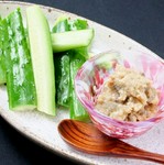 パリパリきゅうりと肉味噌の相性抜群