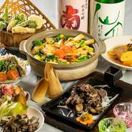 旬の食材を使ったコースです。その時期にしか味わえない料理をお楽しみください。