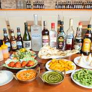 お酒を含む90分の飲み放題付きなので、宴会にもオススメ。定番人気の一品やカレーが楽しめるのはもちろん、本格的なナンも食べ放題でナン好きにはたまらないセットです！