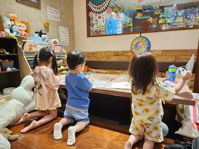 お子ちゃん達はご飯を食べたらたっくさん遊ばせて…