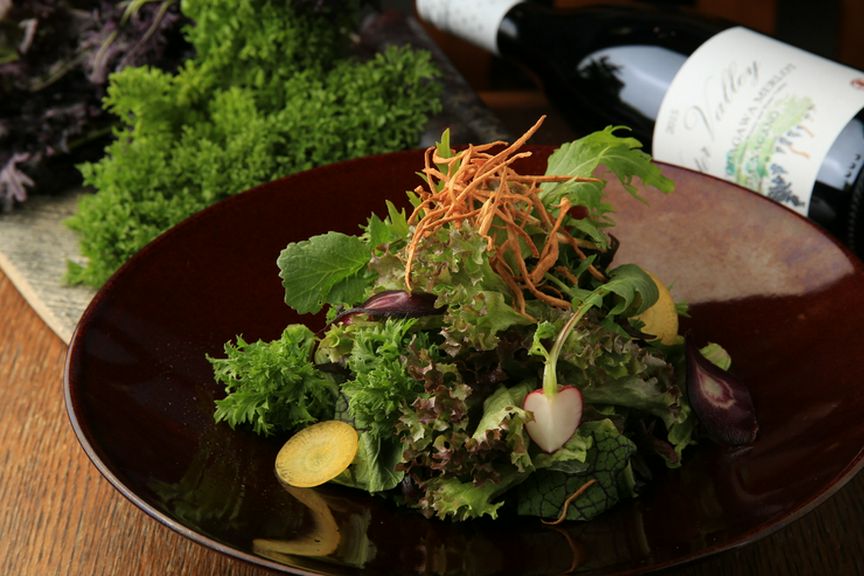 13〜15種類の野菜がたっぷり。野菜の味の濃さに驚くこと必至の『長野の農家さんのオーガニックサラダ』